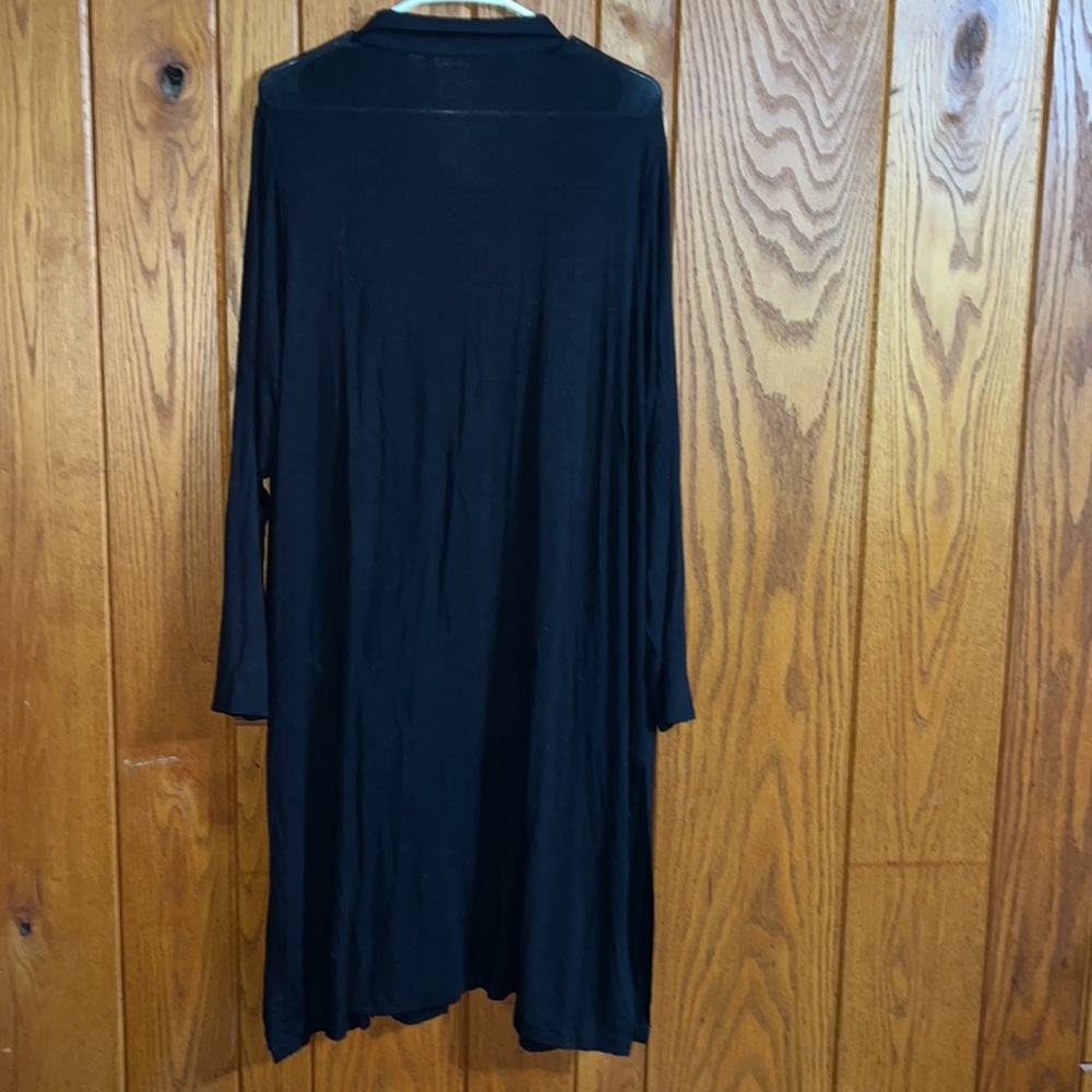 Lisa Rinna Collection black open long cardigan plus size 1X - Picture 4 of 4